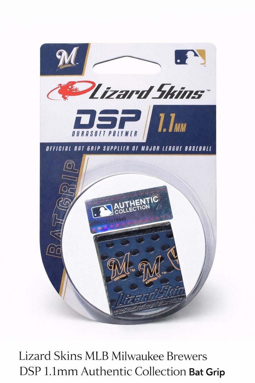 Lizard Skins DSP 1.1mm Bat Grip Milwaukee Brewers MLB Authentic Collection New